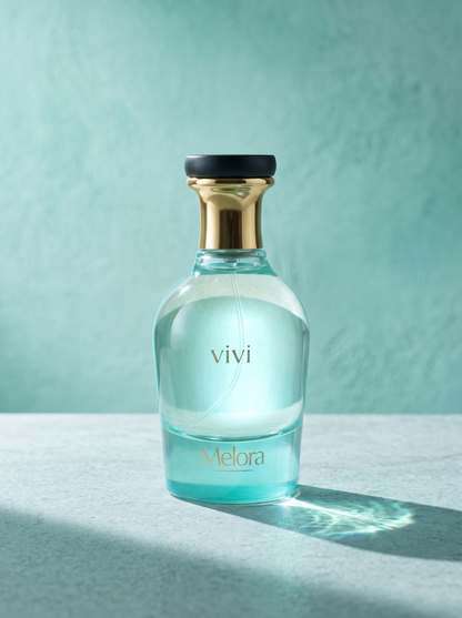 Melora perfume hero shot with watermelon and kiwi — inspired by D&G L'Imperatrice