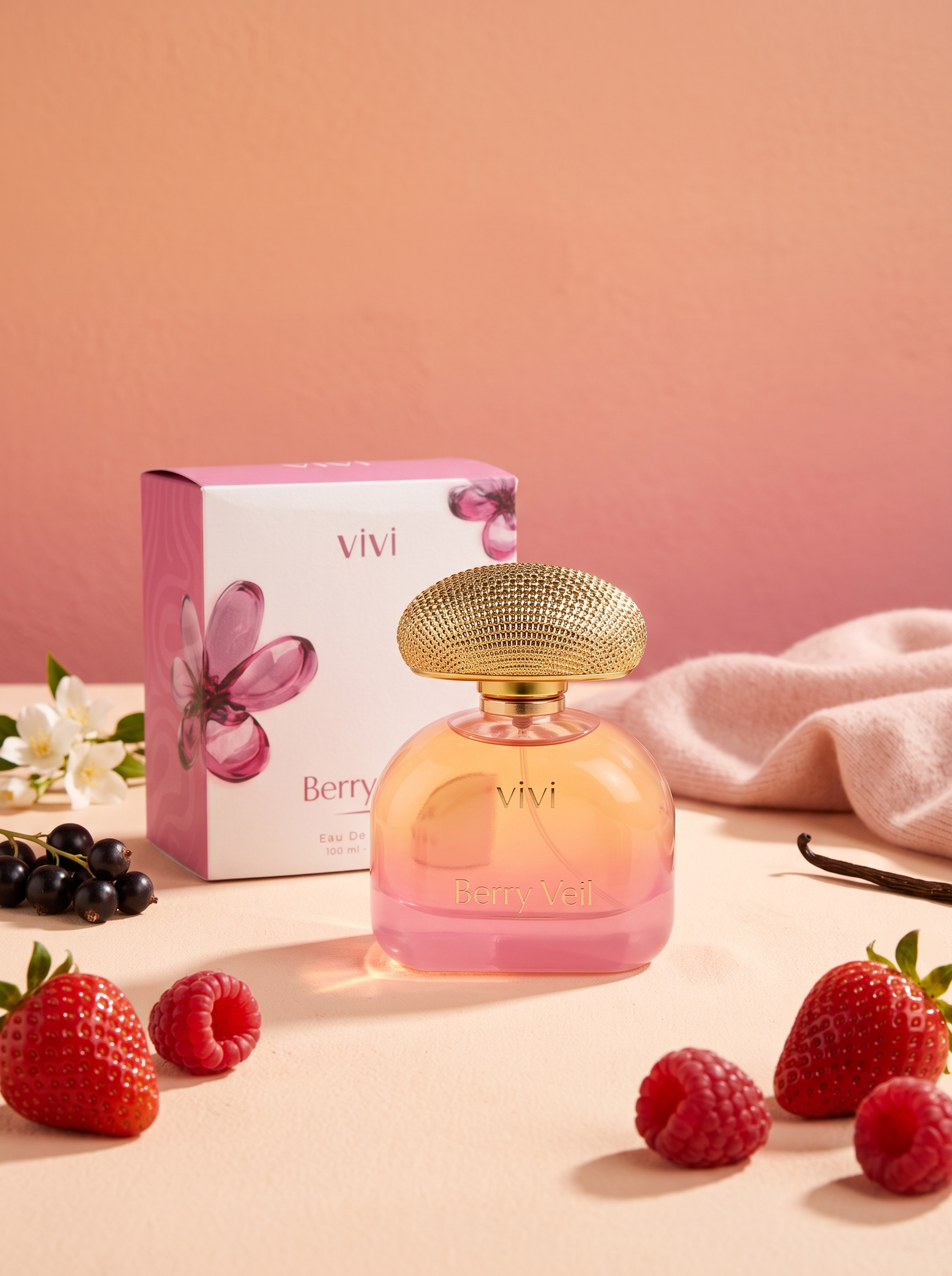 Berry Veil fragrance notes — strawberry, raspberry, blackberry, violet and vanilla