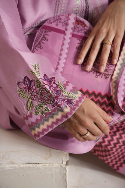 Blush Feathers Embroidered Dull Raw Silk Co-ord Set – view 5
