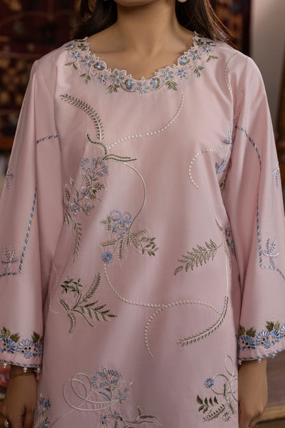 Baby Pink Embroidered Cambric Cotton Suit – view 5