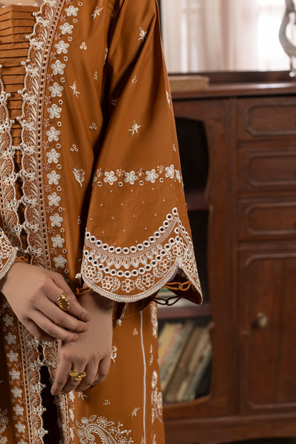 Sepia Embroidered Cambric Cotton Suit – view 4