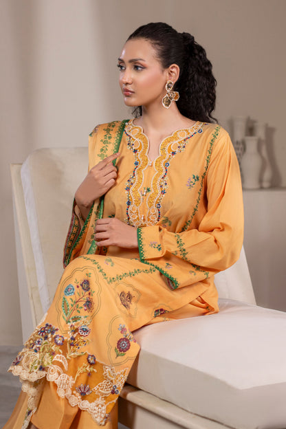 Honey Gold Embroidered Cotton Suit – view 5