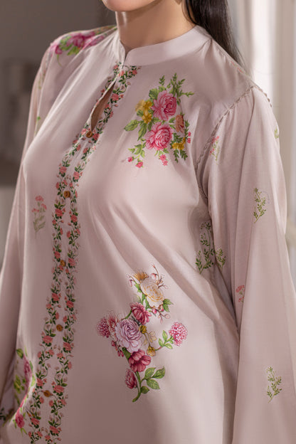 Cream White Printed Cotton Suit – view 5