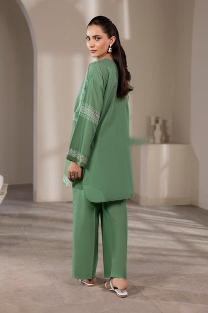 Matcha Green Embroidered Cotton Suit – view 2
