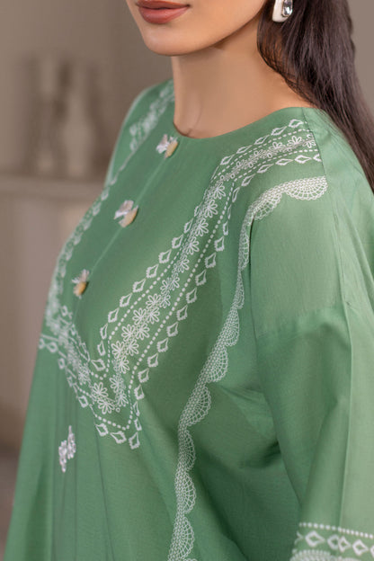 Matcha Green Embroidered Cotton Suit – view 3