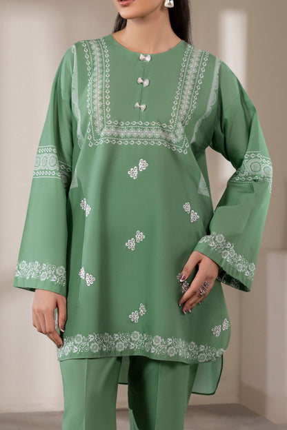 Matcha Green Embroidered Cotton Suit – view 5