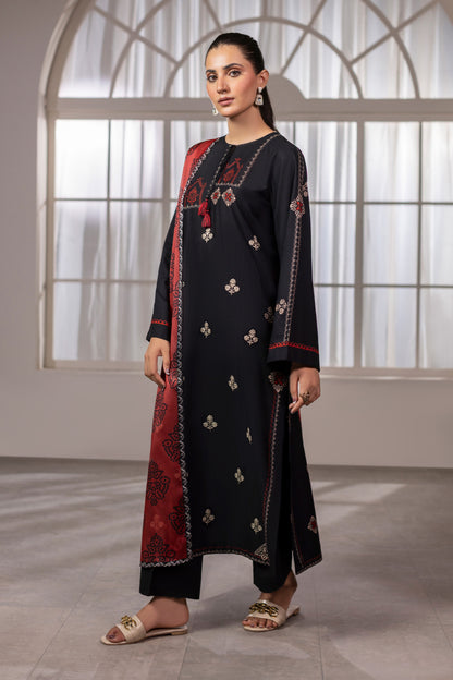 Black Embroidered Cotton Suit 02 – view 1