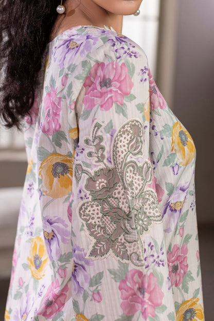Ice Blue Embroidered Cotton Suit – view 4