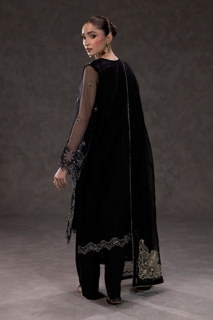 Black Embroidered Organza Suit – view 2