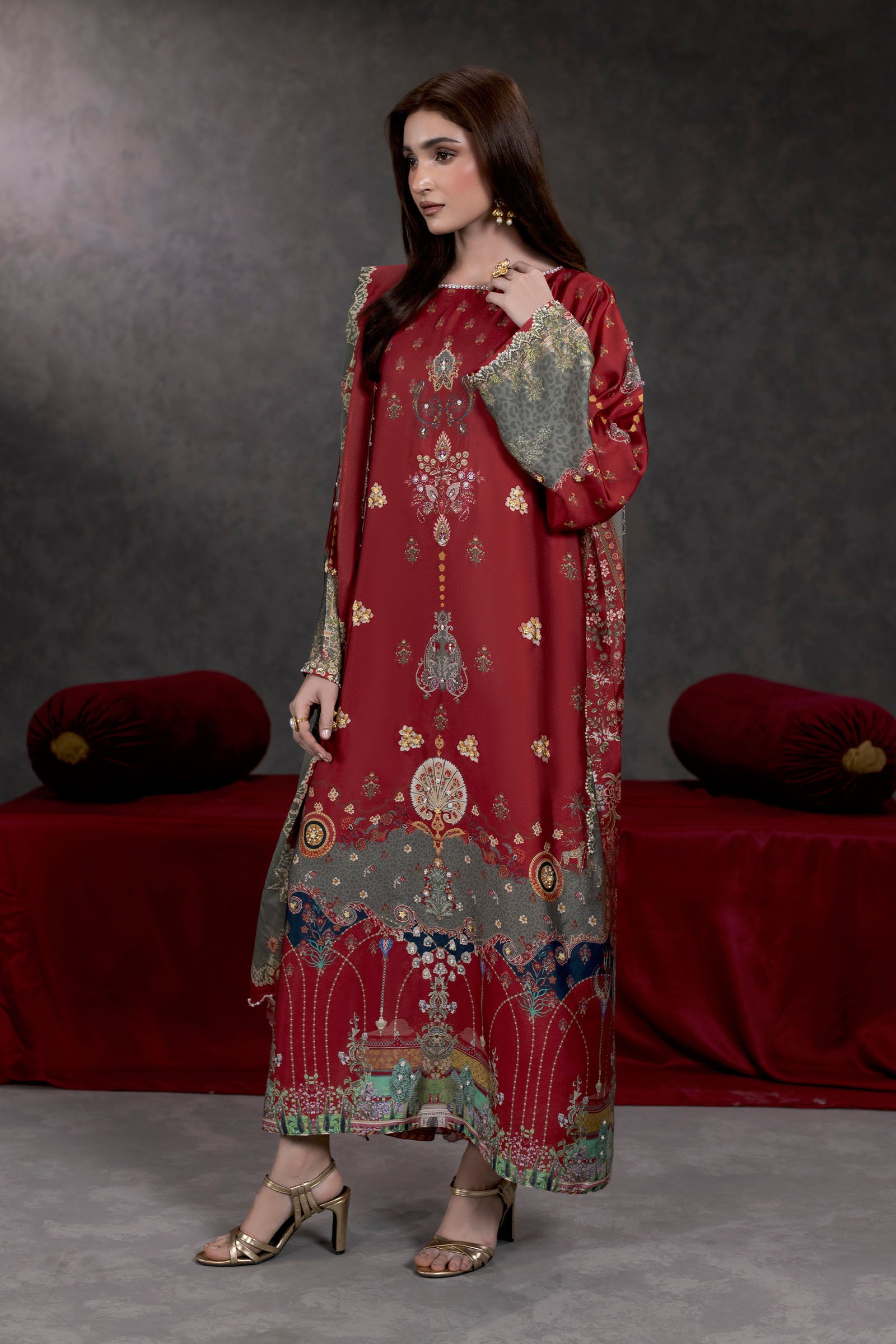 Rang-e-Haya Shamoze Silk Suit – view 1