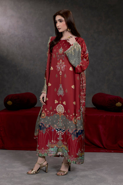 Rang-e-Haya Shamoze Silk Suit – view 1