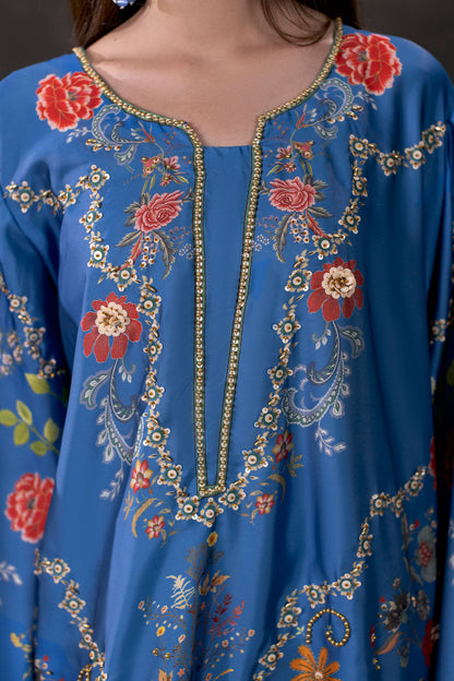 Midnight Florentine Shamoze Silk Suit – view 5