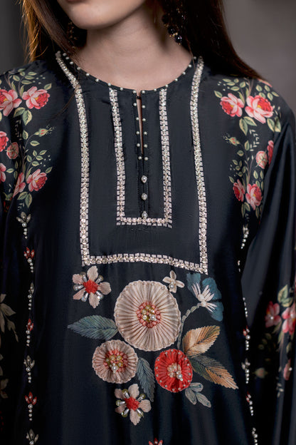 Midnight Flora Shamoze Silk Suit – view 5