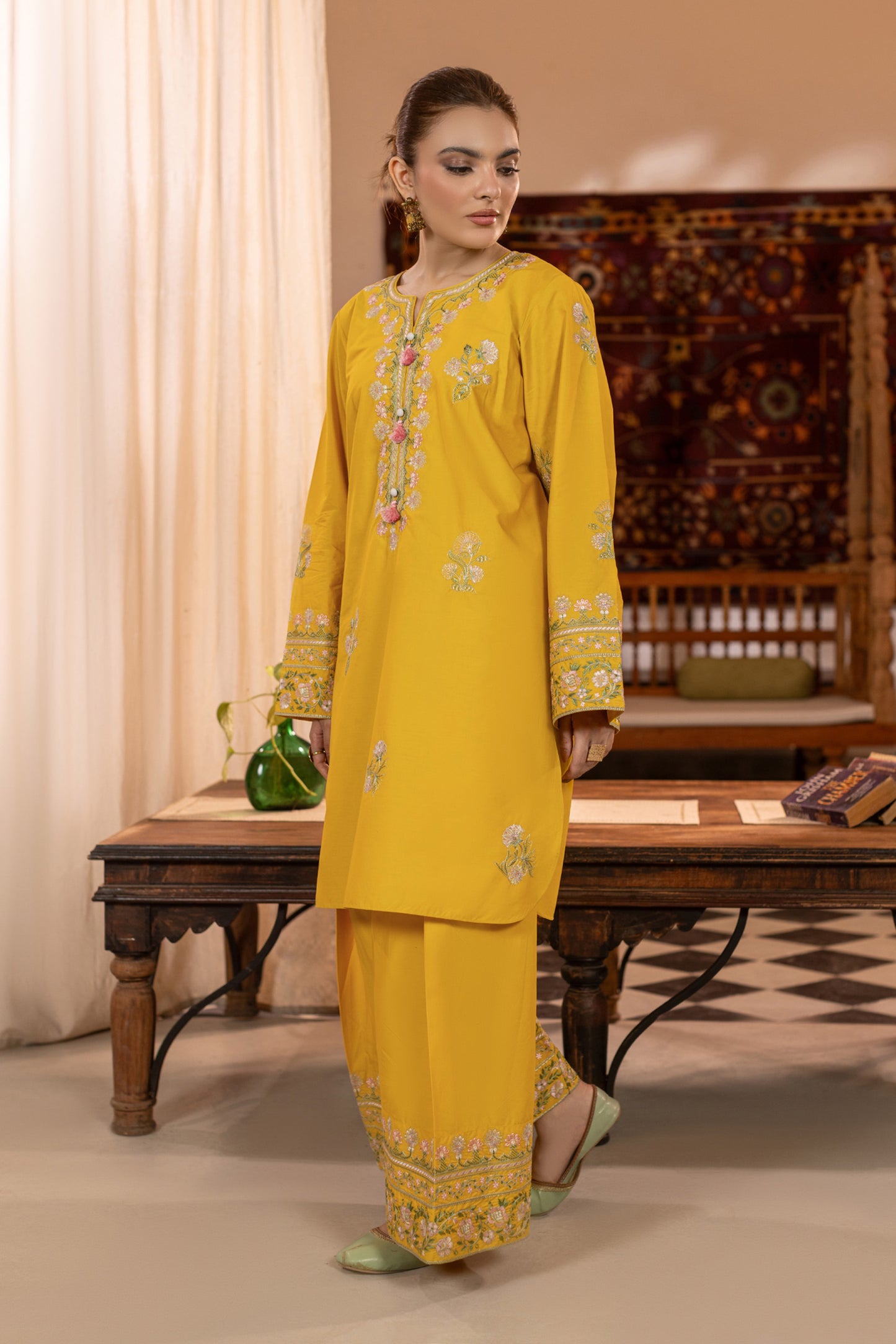 Sunlight Embroidered Cambric Cotton Suit – view 1