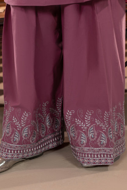 Raspberry Rose Embroidered Cambric Cotton Suit – view 3