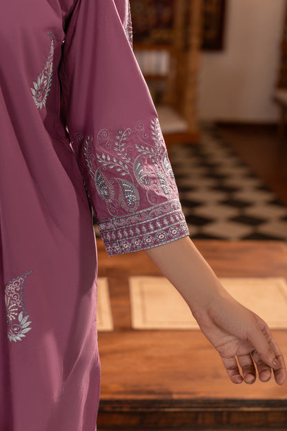 Raspberry Rose Embroidered Cambric Cotton Suit – view 4